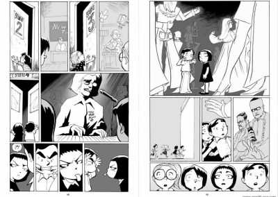 Martial Law Babies by Arnold Arre - At the broadcasting studio